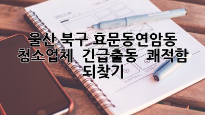 울산 북구 효문동/연암동 청소업체 🚨 긴급출동! ✨ 쾌적함 되찾기
