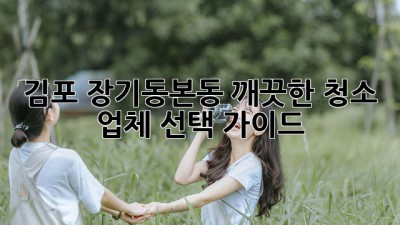 김포 장기동/본동 깨끗한 청소, 업체 선택 가이드